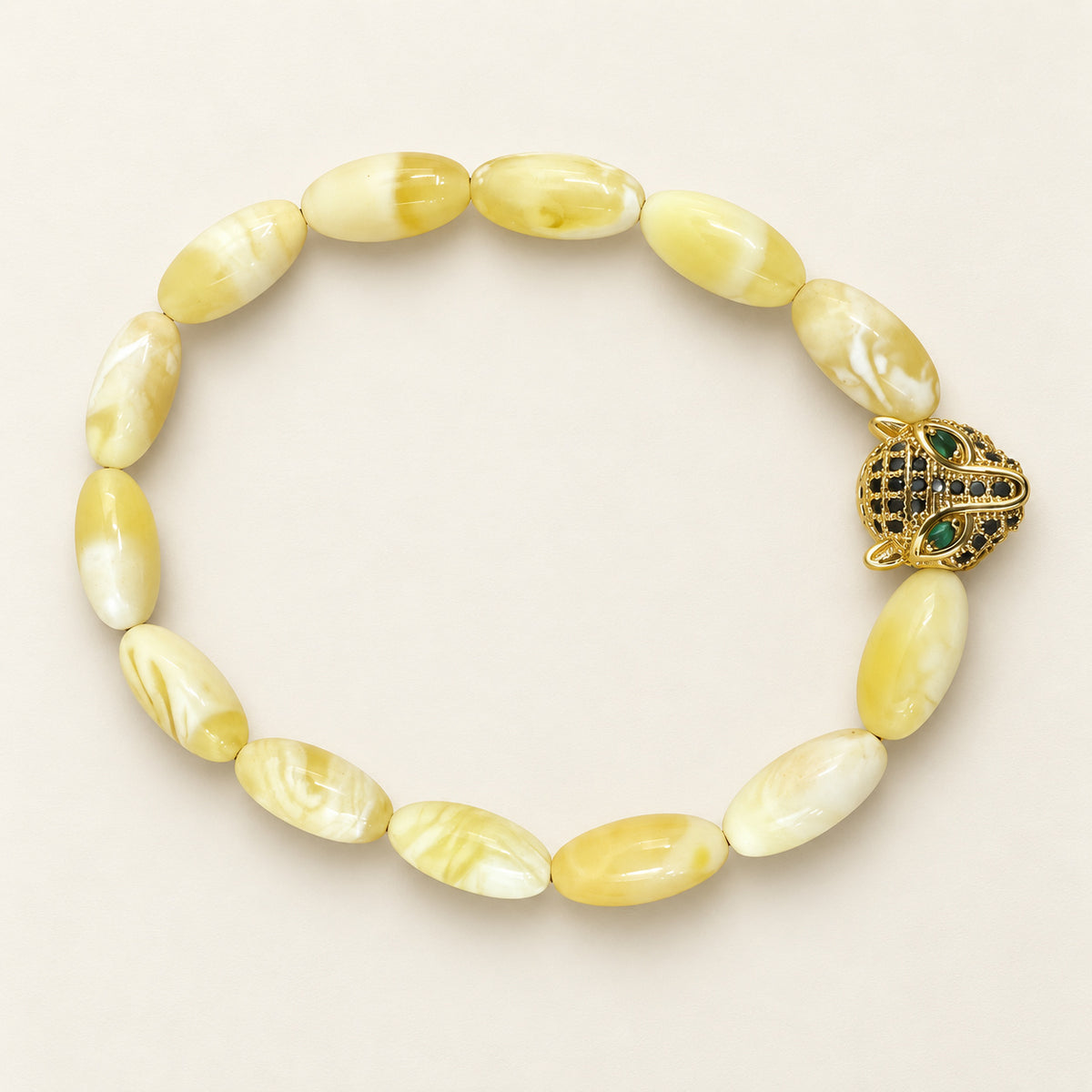 Kahrab Ivory Hand Bead Bracelet