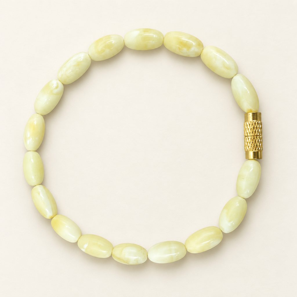Kahrab Ivory Classic Bead Bracelet