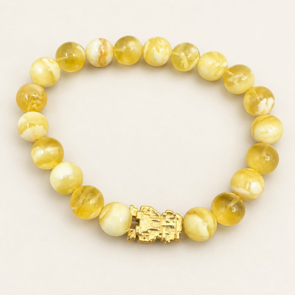 Kahrab Honey Mosaic Bead Bracelet