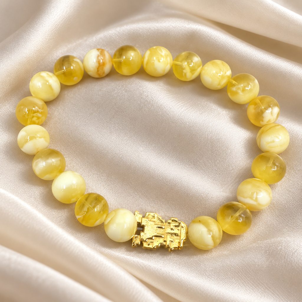 Kahrab Honey Mosaic Bead Bracelet