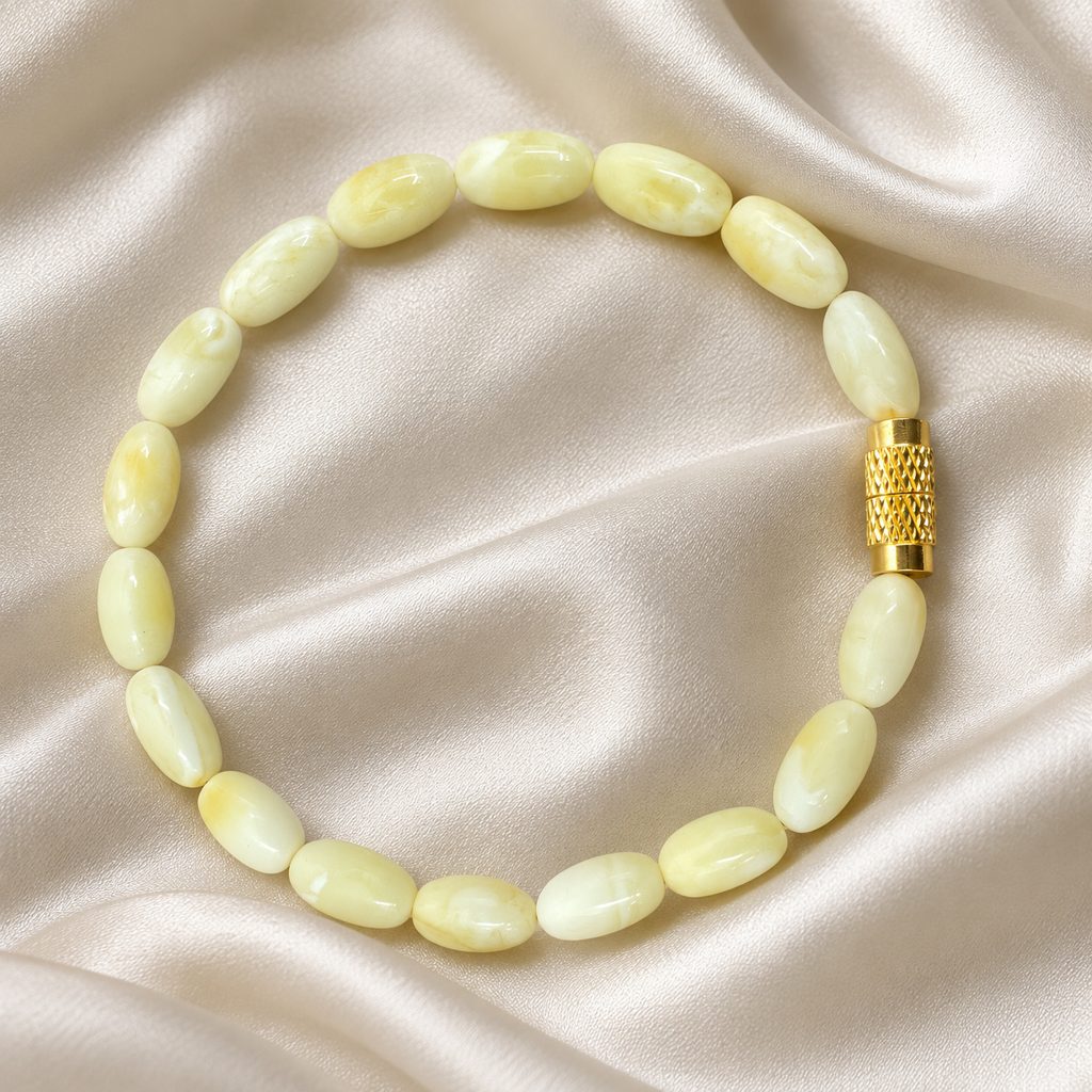 Kahrab Ivory Classic Bead Bracelet