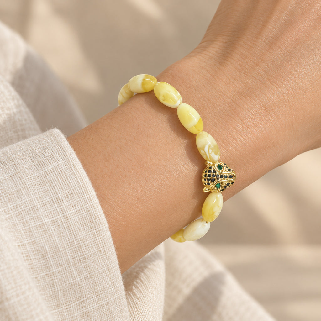 Kahrab Ivory Hand Bead Bracelet