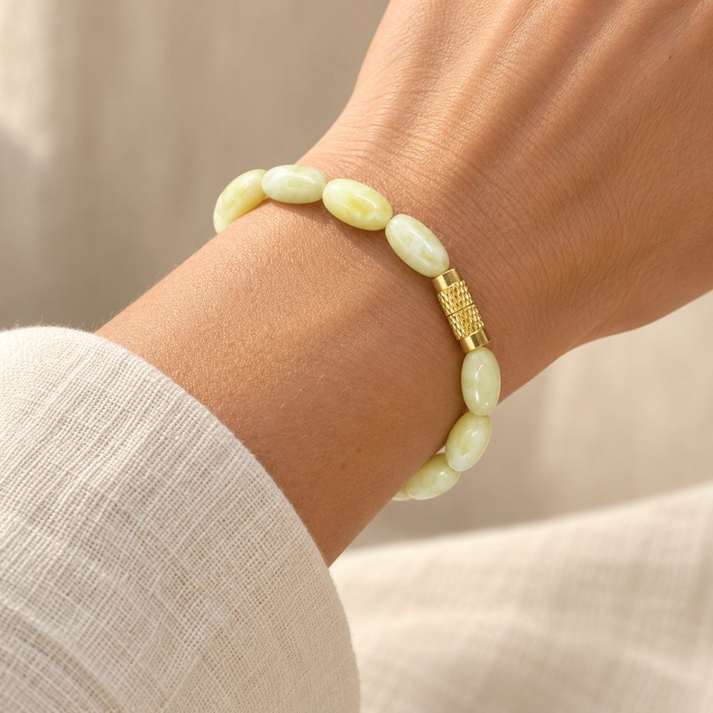 Kahrab Ivory Classic Bead Bracelet
