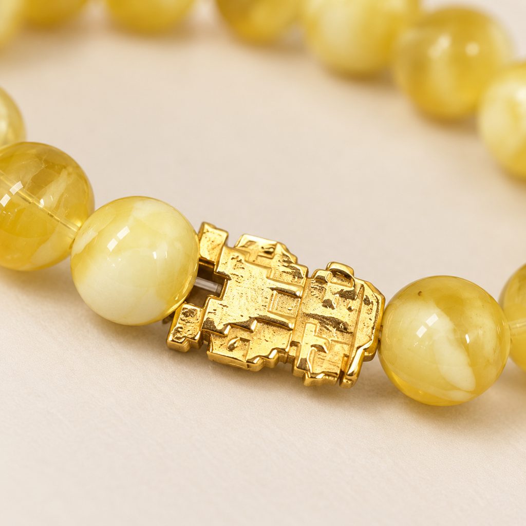 Kahrab Honey Mosaic Bead Bracelet