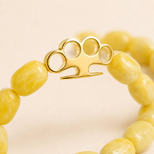 Kahrab Bead Bracelet with Gold-Plated Clasp