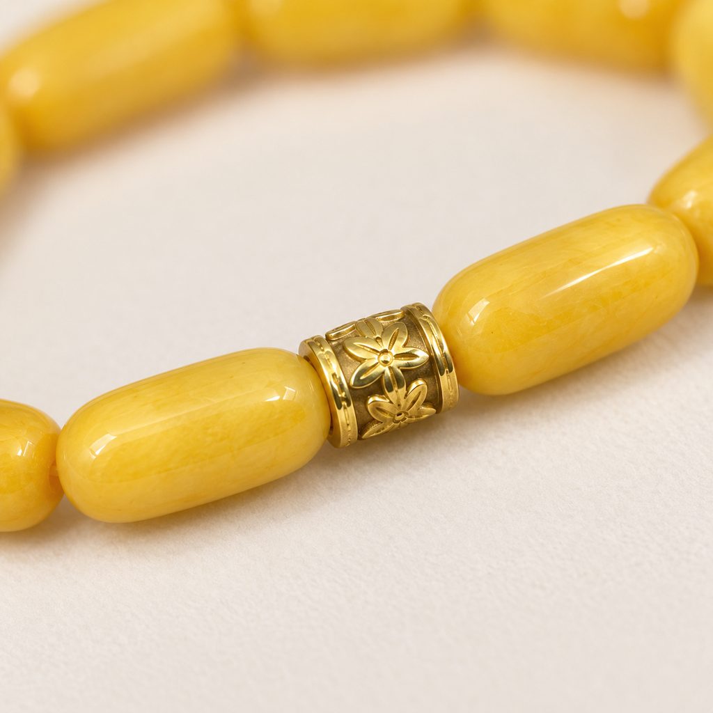 Honey Bloom Bead Bracelet | Kahrab — detail