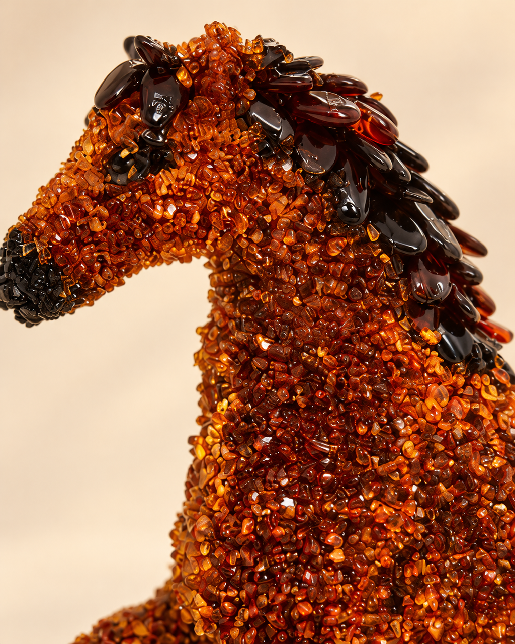 Close-up of Chestnut Horse Figurine