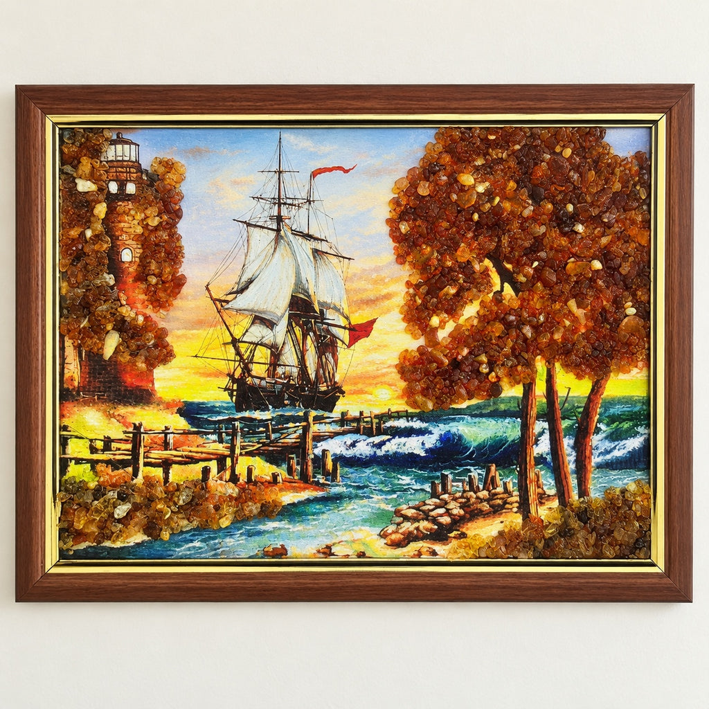 Autumn Harbour Framed Art | Kahrab — full product