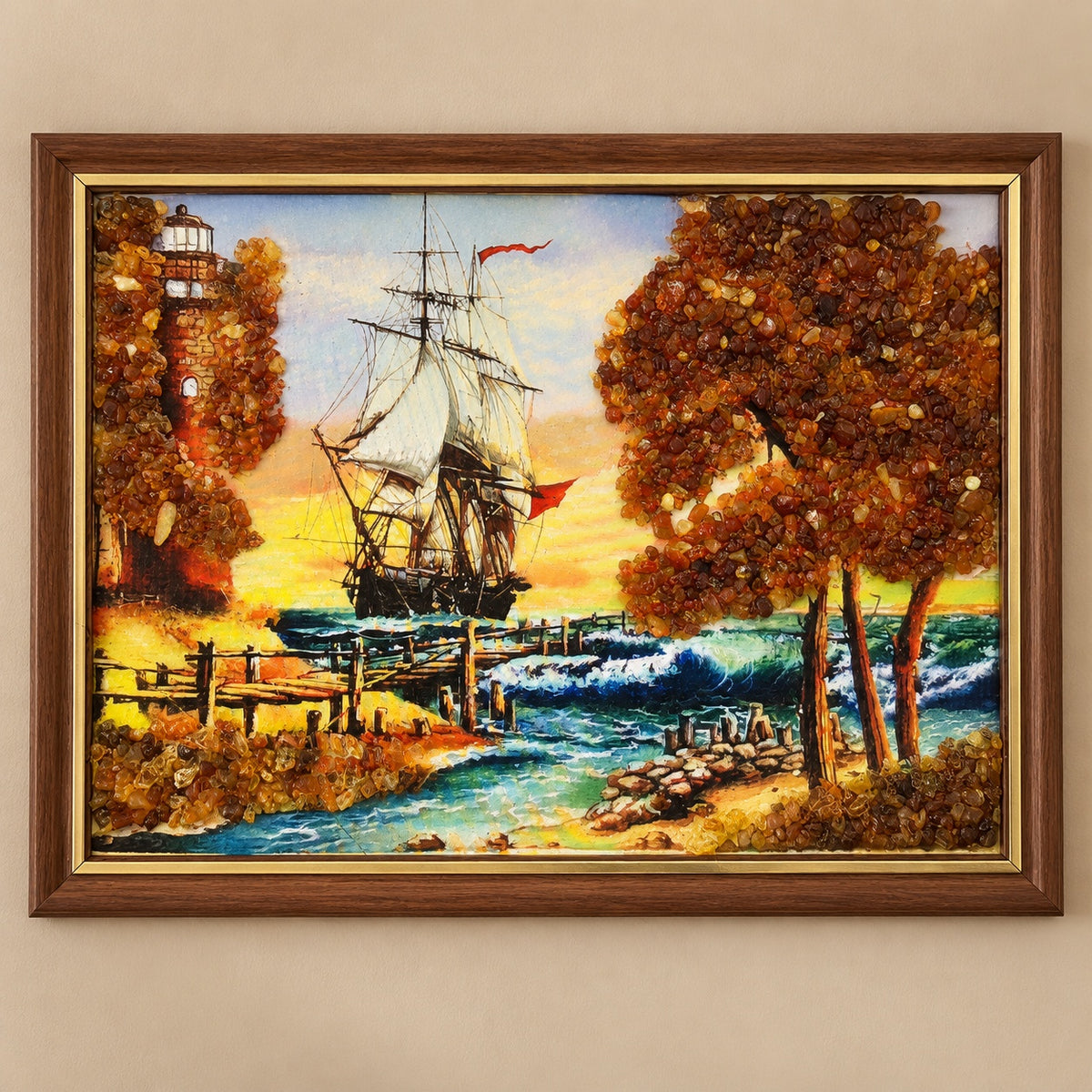 Autumn Harbour Framed Art | Kahrab — styled setting