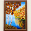 Autumn Birch Lakeside Framed Art | Kahrab — full product