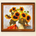 Golden Sunflowers Framed Art | Kahrab — full product