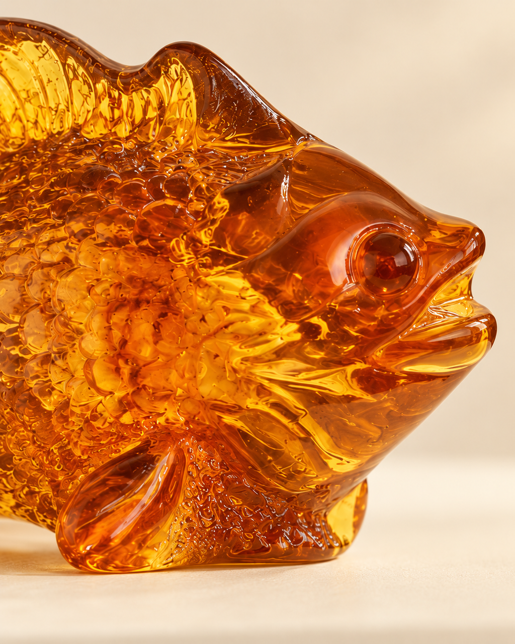 Close-up of Golden Fish Figurine