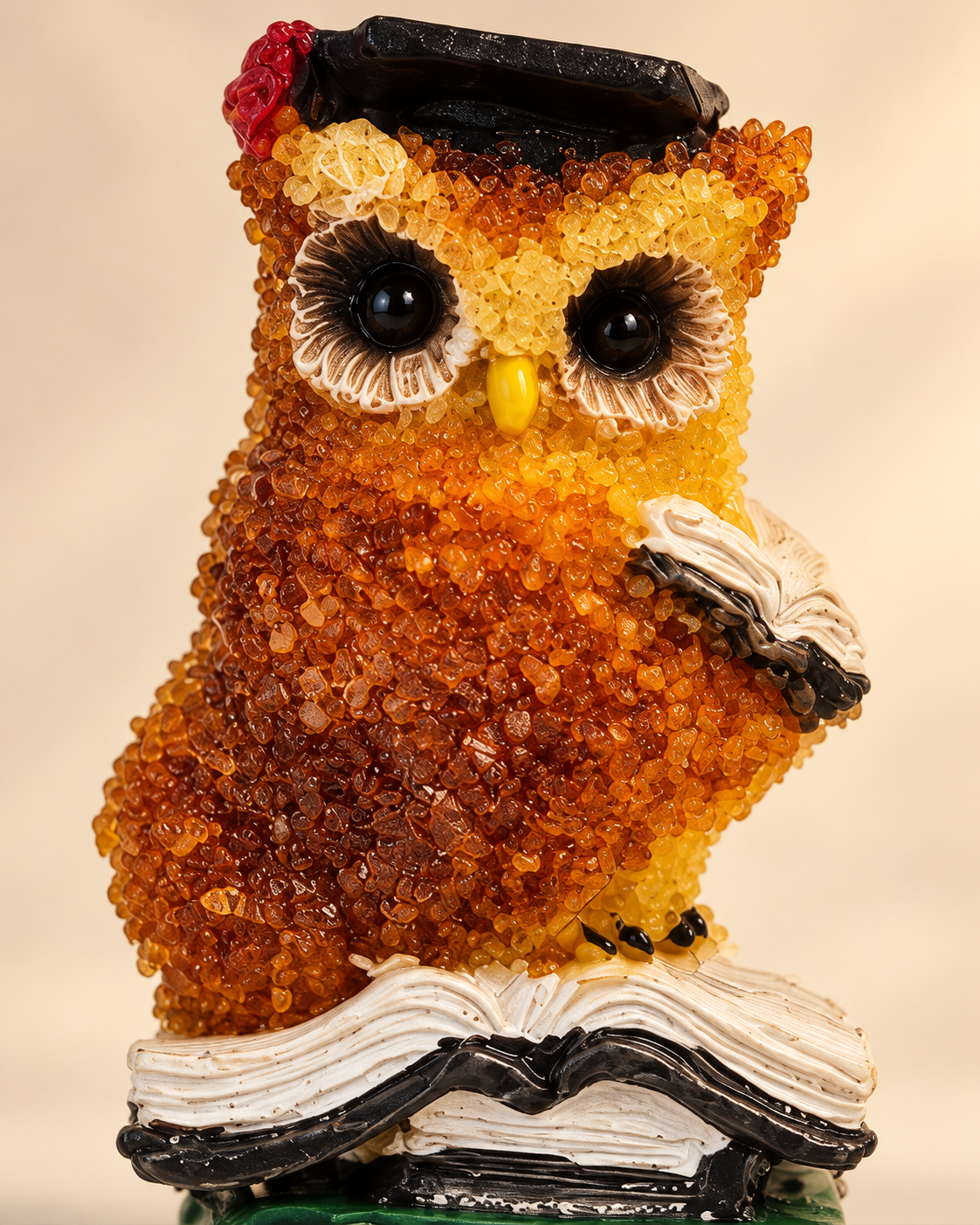 Close-up of Scholar Owl Decorative Designs